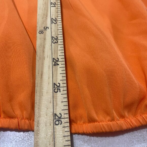 Chicos 2 Orange Blouse Womens L White Embellished Puff Long Sleeves Boho Casual - Picture 11 of 13